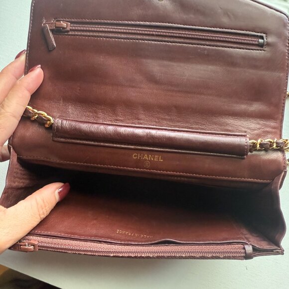 Chanel Caviar 24K Gold plated Vintage Timeless CC crossbody bag - Classic Brown - Picture 5 of 11